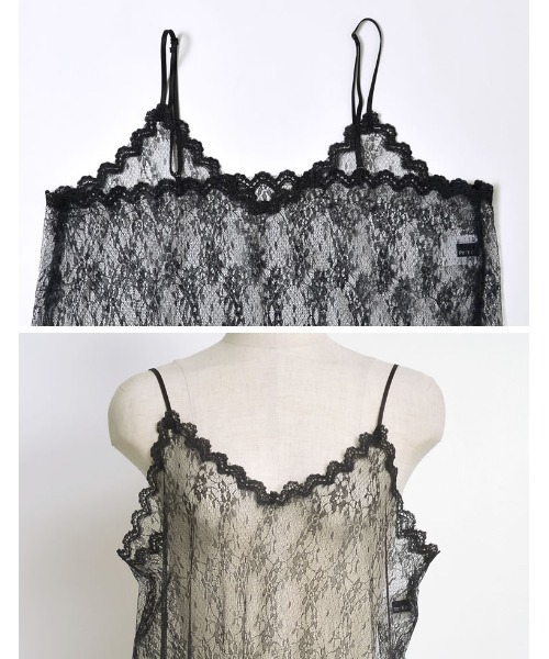 Re:EDIT（リエディ）の「[低身長サイズ有]レースフリルデザインキャミワンピース（ジャンパースカート・レディース・ホワイト/ブラック・SHORT/MEDIUM/LARGE）」の18枚目の写真