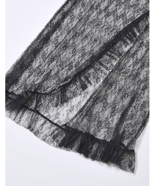 Re:EDIT（リエディ）の「[低身長サイズ有]レースフリルデザインキャミワンピース（ジャンパースカート・レディース・ホワイト/ブラック・SHORT/MEDIUM/LARGE）」の19枚目の写真