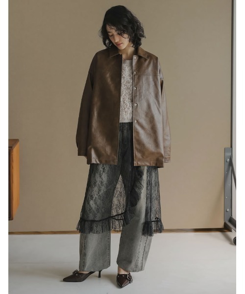 Re:EDIT（リエディ）の「[低身長サイズ有]レースフリルデザインキャミワンピース（ジャンパースカート・レディース・ホワイト/ブラック・SHORT/MEDIUM/LARGE）」の9枚目の写真