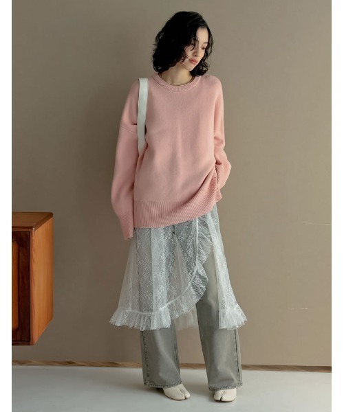 Re:EDIT（リエディ）の「[低身長サイズ有]レースフリルデザインキャミワンピース（ジャンパースカート・レディース・ホワイト/ブラック・SHORT/MEDIUM/LARGE）」の14枚目の写真