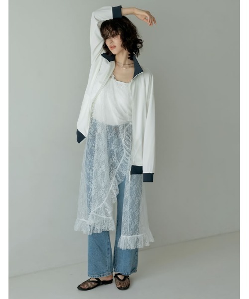 Re:EDIT（リエディ）の「[低身長サイズ有]レースフリルデザインキャミワンピース（ジャンパースカート・レディース・ホワイト/ブラック・SHORT/MEDIUM/LARGE）」の15枚目の写真