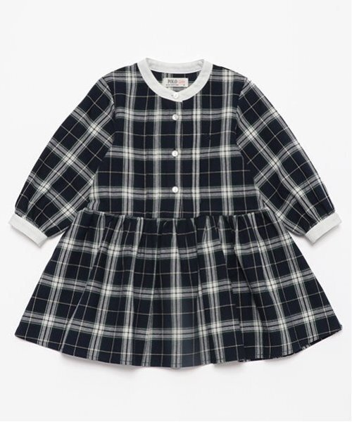 petit main（プティマイン）の「【POLO BCS】シャツワンピース（シャツワンピース・キッズ・ブルー/マルチ・100cm/80ｃｍ/120cm/110cm/130cm/90cm）」の2枚目の写真