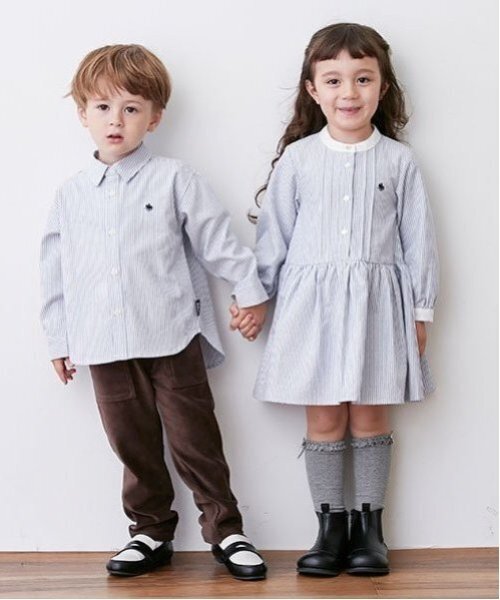 petit main（プティマイン）の「【POLO BCS】シャツワンピース（シャツワンピース・キッズ・ブルー/マルチ・100cm/80ｃｍ/120cm/110cm/130cm/90cm）」の16枚目の写真