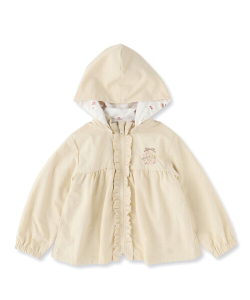 SLAP SLIP（スラップスリップ）の「無地ケーキ総柄リボン刺しゅうフリル付きリバーシブルジャケット(80~130cm)（ブルゾン・キッズ・ベージュ/ピンク・110cm/90cm/130cm/120cm/100cm/80ｃｍ）」の12枚目の写真