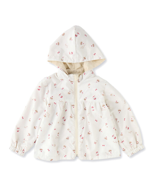 SLAP SLIP（スラップスリップ）の「無地ケーキ総柄リボン刺しゅうフリル付きリバーシブルジャケット(80~130cm)（ブルゾン・キッズ・ベージュ/ピンク・110cm/90cm/130cm/120cm/100cm/80ｃｍ）」の14枚目の写真