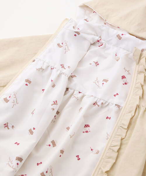 SLAP SLIP（スラップスリップ）の「無地ケーキ総柄リボン刺しゅうフリル付きリバーシブルジャケット(80~130cm)（ブルゾン・キッズ・ベージュ/ピンク・110cm/90cm/130cm/120cm/100cm/80ｃｍ）」の20枚目の写真