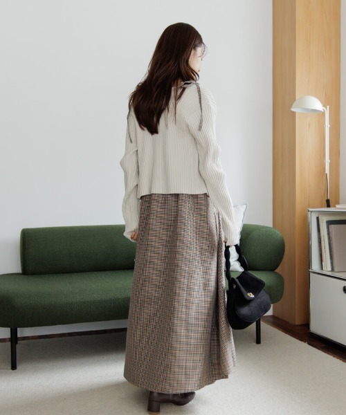 flower（フラワー）の「ナチュラルチェックワンピース（ワンピース・レディース・ブラウン/ベージュ・FREE）」の22枚目の写真