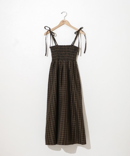flower（フラワー）の「ナチュラルチェックワンピース（ワンピース・レディース・ブラウン/ベージュ・FREE）」の15枚目の写真