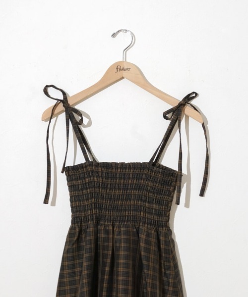 flower（フラワー）の「ナチュラルチェックワンピース（ワンピース・レディース・ブラウン/ベージュ・FREE）」の11枚目の写真