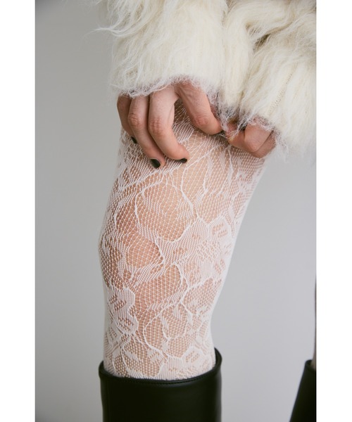 un/neu（アンノイ）の「カラーレースタイツ（タイツ/ストッキング・レディース・ブルー/アイボリー/ブラック/レッド・FREE）」の6枚目の写真