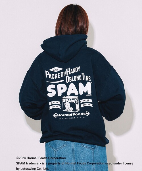 BEAMS T（ビームスティー）の「BEAMS T / SPAM(R)BRAND HOODIE（スウェット・メンズ・ネイビー/グレー・XL/L/M/S）」の10枚目の写真