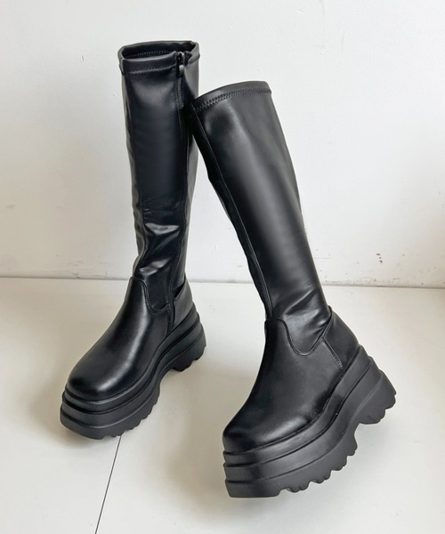 Shoes in Closet(シューズインクローゼット)の「厚底トリプルソール ストレッチ フィット ロング ブーツ 2895(ブーツ・レディース・ブラック/ダークブラウン・LL/L/M/S)」の22枚目の写真