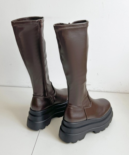 Shoes in Closet(シューズインクローゼット)の「厚底トリプルソール ストレッチ フィット ロング ブーツ 2895(ブーツ・レディース・ブラック/ダークブラウン・LL/L/M/S)」の14枚目の写真