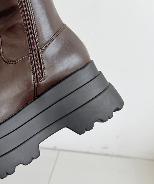 Shoes in Closet(シューズインクローゼット)の「厚底トリプルソール ストレッチ フィット ロング ブーツ 2895(ブーツ・レディース・ブラック/ダークブラウン・LL/L/M/S)」の11枚目の写真