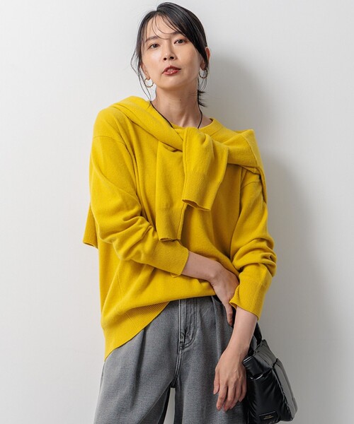 23区(ニジュウサンク)の「【Oggi2月号掲載/洗える】ピュアカシミヤ クルーネック ニット(ニット/セーター・レディース・こしょう色系/グレー系/ベージュ系1/ターコイズブルー系/ブラック系/ベージュ系/オレンジ系/グレー系1・32)」の7枚目の写真