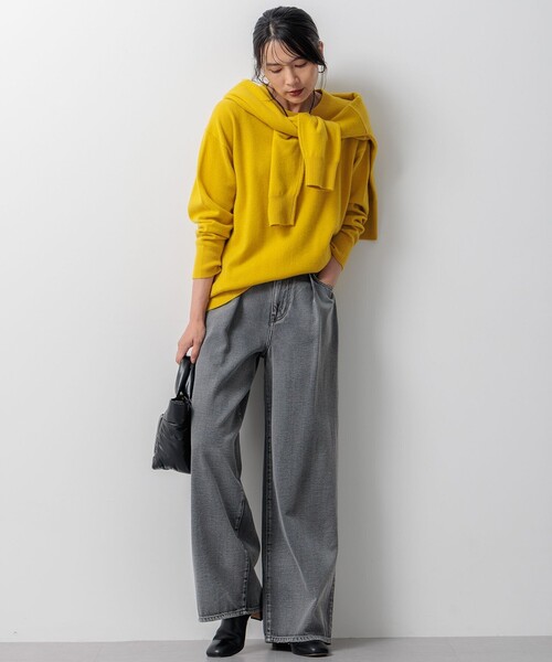 23区(ニジュウサンク)の「【Oggi2月号掲載/洗える】ピュアカシミヤ クルーネック ニット(ニット/セーター・レディース・こしょう色系/グレー系/ベージュ系1/ターコイズブルー系/ブラック系/ベージュ系/オレンジ系/グレー系1・32)」の21枚目の写真