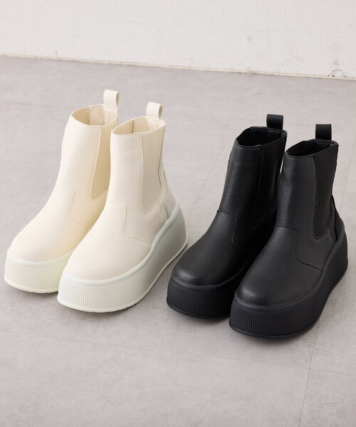 Remind me and forever（リマインドミーアンドフォーエバー）の「歩きやすいサイドゴアブーツ（ブーツ・レディース・ブラック/アイボリー・LARGE/X-LARGE/MEDIUM/SMALL）」の11枚目の写真