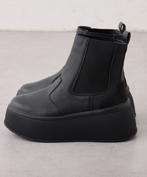 Remind me and forever（リマインドミーアンドフォーエバー）の「歩きやすいサイドゴアブーツ（ブーツ・レディース・ブラック/アイボリー・LARGE/X-LARGE/MEDIUM/SMALL）」の6枚目の写真