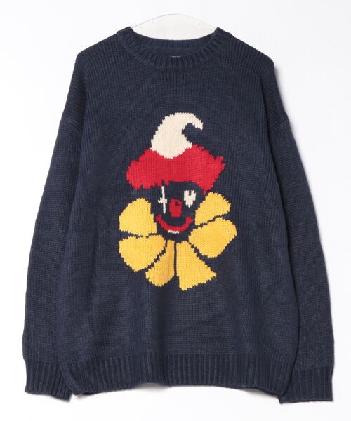 ＪＵＧＬＡＮＳ（ユグランス）の「Revo. ピエロパターンジャガードニット（ニット/セーター・メンズ・ネイビー/ブラック/アイボリー・L/M）」の3枚目の写真