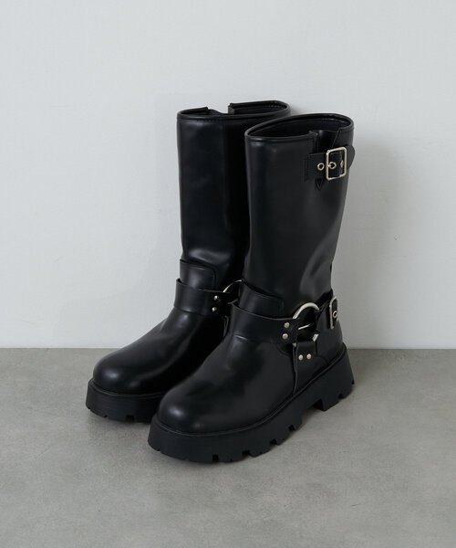 CIAOPANIC(チャオパニック)の「エンジニアミドルブーツ(ブーツ・レディース・ブラック・SMALL/MEDIUM/LARGE/X-LARGE)」の6枚目の写真