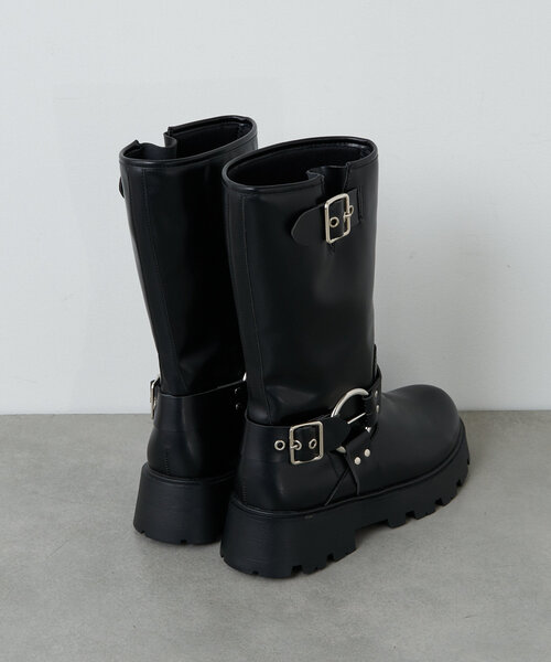 CIAOPANIC(チャオパニック)の「エンジニアミドルブーツ(ブーツ・レディース・ブラック・SMALL/MEDIUM/LARGE/X-LARGE)」の8枚目の写真