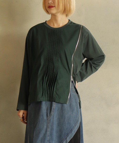 【セール】異素材ZIPプルオーバー（Tシャツ/カットソー）｜BITTOKO（ビットコ）