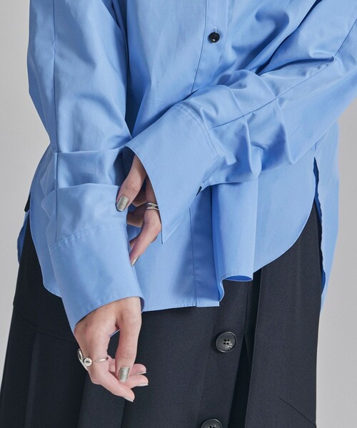 UNITED TOKYO(ユナイテッドトウキョウ)の「タックスリーブハイネックシャツ|ウォッシャブル(シャツ/ブラウス・レディース・ブラウン/ダークインディゴブルー・FREE)」の16枚目の写真