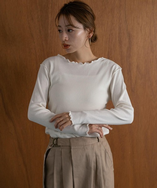 URBAN RESEARCH Sonny Label（アーバンリサーチサニーレーベル）の「『UR TECH』蓄熱クルーネックプルオーバー（Tシャツ/カットソー・レディース・チャコールグレー/ブラウン/オフホワイト・FREE）」の6枚目の写真