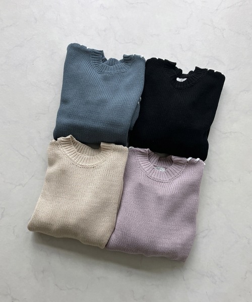AS KNOW AS plus(アズノゥアズプラス)の「◇配色ハンドステッチニットプルオーバー(ニット/セーター・レディース・アイボリー系/ピンク系/ブラック系/ブルー系・FREE)」の17枚目の写真