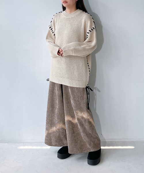 AS KNOW AS plus(アズノゥアズプラス)の「◇配色ハンドステッチニットプルオーバー(ニット/セーター・レディース・アイボリー系/ピンク系/ブラック系/ブルー系・FREE)」の19枚目の写真