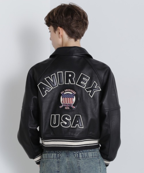 AVIREX（アヴィレックス）の「《直営店限定》LIGHT SIGNATURE VARSITY JACKET/ライトシグネチャー バーシティージャケット（スタジャン・レディース・ブラック/ピンク・S/M）」の10枚目の写真