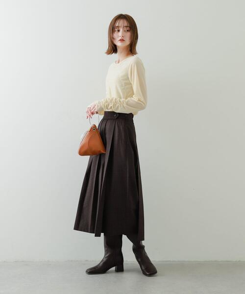 SENSE OF PLACE by URBAN RESEARCH（センスオブプレイスバイアーバンリサーチ）の「プリーツスカパン（その他パンツ・レディース・チャコールグレー/ブラウン系その他/ライトベージュ・ONE）」の15枚目の写真