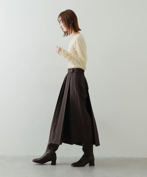 SENSE OF PLACE by URBAN RESEARCH（センスオブプレイスバイアーバンリサーチ）の「プリーツスカパン（その他パンツ・レディース・チャコールグレー/ブラウン系その他/ライトベージュ・ONE）」の16枚目の写真