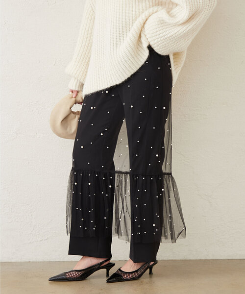 GALLARDAGALANTE（ガリャルダガランテ）の「ビジューシアースカート（スカート・レディース・ブラック・FREE）」の6枚目の写真