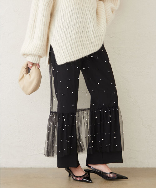 GALLARDAGALANTE（ガリャルダガランテ）の「ビジューシアースカート（スカート・レディース・ブラック・FREE）」の7枚目の写真