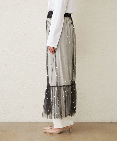 GALLARDAGALANTE（ガリャルダガランテ）の「ビジューシアースカート（スカート・レディース・ブラック・FREE）」の10枚目の写真