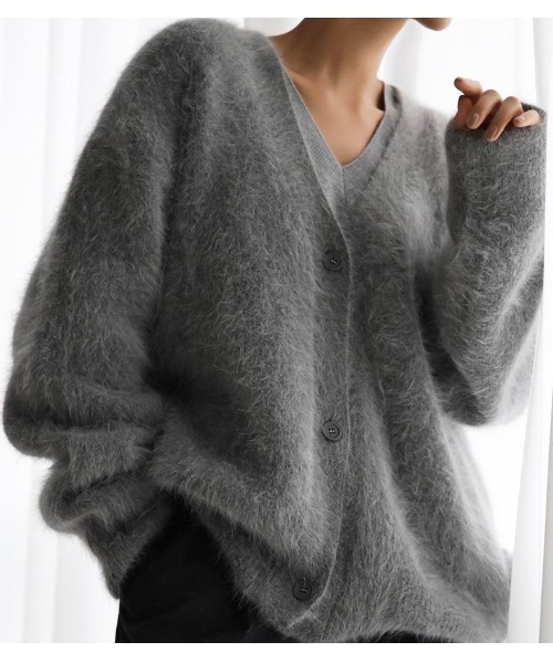 エムミーエメカーディガン V neck shaggy knit cardigan エムミーエメカーディガン V neck shaggy knit cardigan m me eme ♡ V