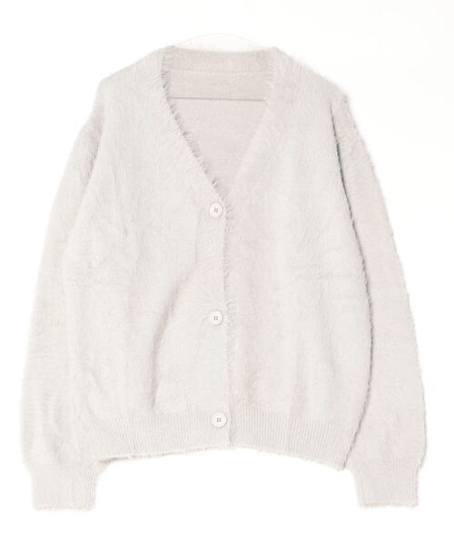 Mela(メラ)の「Vneck SHAGGY CARDIGAN(カーディガン/ボレロ・レディース・ホワイト/ライトグレー/ブラック/グレー/ベージュ・FREE)」の8枚目の写真