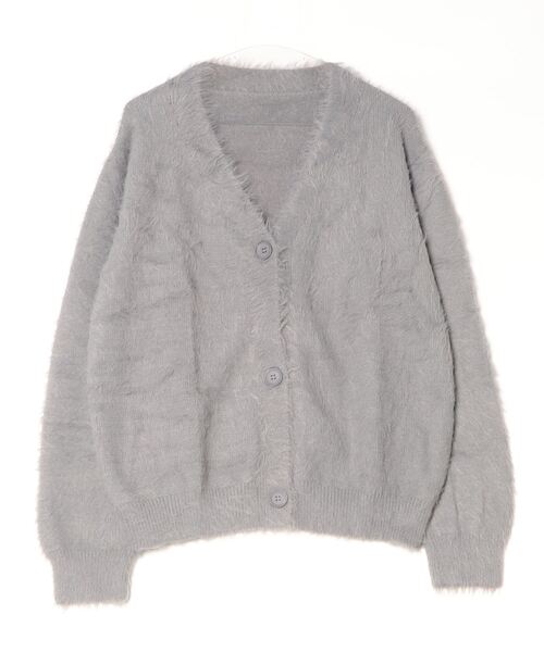 Mela(メラ)の「Vneck SHAGGY CARDIGAN(カーディガン/ボレロ・レディース・ホワイト/ライトグレー/ブラック/グレー/ベージュ・FREE)」の9枚目の写真