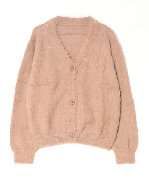 Mela(メラ)の「Vneck SHAGGY CARDIGAN(カーディガン/ボレロ・レディース・ホワイト/ライトグレー/ブラック/グレー/ベージュ・FREE)」の10枚目の写真