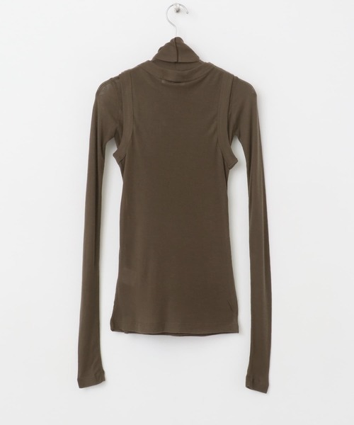 URBAN RESEARCH ROSSO WOMEN(アーバンリサーチ ロッソ)の「le WOOL LAYERD TURTLE-NECK TOP(Tシャツ/カットソー・レディース・ブラウン/アイボリー/ブラック・FREE)」の7枚目の写真
