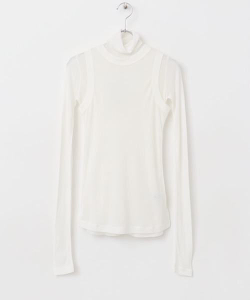 URBAN RESEARCH ROSSO WOMEN(アーバンリサーチ ロッソ)の「le WOOL LAYERD TURTLE-NECK TOP(Tシャツ/カットソー・レディース・ブラウン/アイボリー/ブラック・FREE)」の11枚目の写真