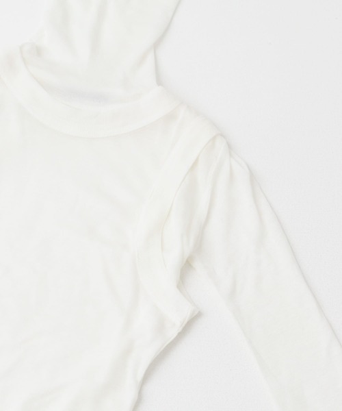URBAN RESEARCH ROSSO WOMEN(アーバンリサーチ ロッソ)の「le WOOL LAYERD TURTLE-NECK TOP(Tシャツ/カットソー・レディース・ブラウン/アイボリー/ブラック・FREE)」の12枚目の写真