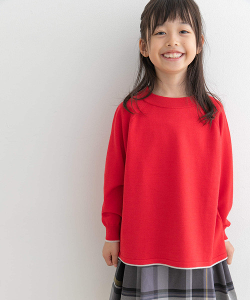 URBAN RESEARCH DOORS（アーバンリサーチドアーズ）の「『洗濯可』ウーステッドヤーン配色ニット(KIDS)（ニット/セーター・キッズ・レッド/ブルー系その他・105/120/135）」の14枚目の写真
