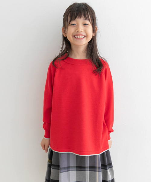 URBAN RESEARCH DOORS（アーバンリサーチドアーズ）の「『洗濯可』ウーステッドヤーン配色ニット(KIDS)（ニット/セーター・キッズ・レッド/ブルー系その他・105/120/135）」の15枚目の写真