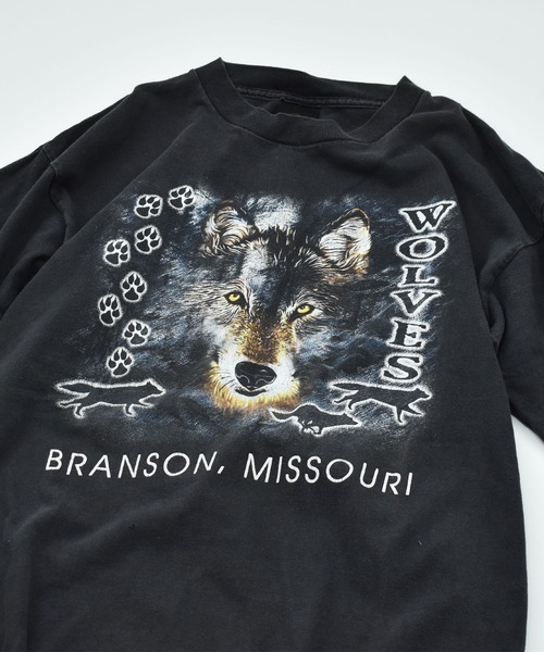 【ヴィンテージ古着】90's 狼 アニマルプリントTシャツ USA製（Tシャツ/カットソー）｜VINTAGE（ヴィンテージ） 7,306円