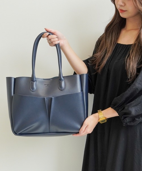 Jewelna Rose（ジュエルナローズ）の「JEWELNA by Jewelna Rose 前ポケットトート 11834（ハンドバッグ・レディース・ネイビー/ブラック/グレイッシュベージュ・FREE）」の11枚目の写真