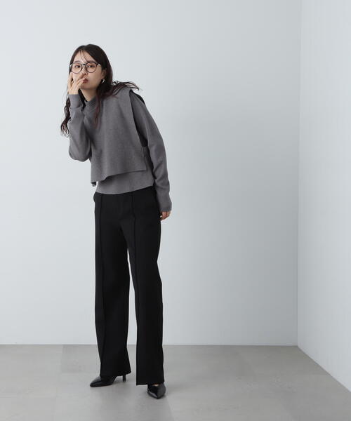 N.（N. Natural Beauty Basic）（エヌエヌナチュラルビューティーベーシック）の「◆起毛セミフレアパンツ（その他パンツ・レディース・ブラック/ブラウン・SMALL/MEDIUM）」の20枚目の写真