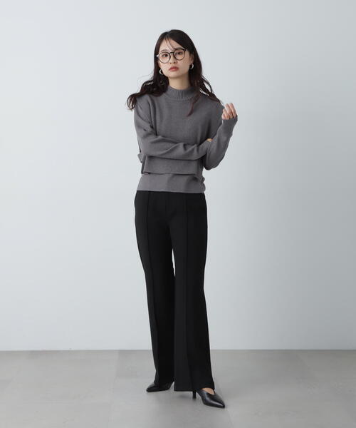 N.（N. Natural Beauty Basic）（エヌエヌナチュラルビューティーベーシック）の「◆起毛セミフレアパンツ（その他パンツ・レディース・ブラック/ブラウン・SMALL/MEDIUM）」の21枚目の写真