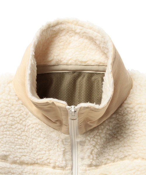 Pilgrim Surf Supply（ピルグリムサーフサプライ）の「Pilgrim Surf+Supply / LINDA Fleece Zip Jacket（ブルゾン・レディース・ナチュラル/ネイビー・0/1）」の3枚目の写真